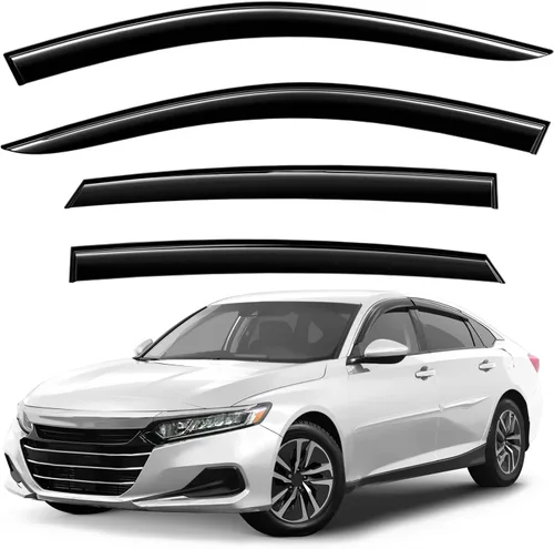 Miniatura 27 de Deflectores de ventana tintados ahumados con cinta adhesiva para ventana lateral, deflectores de lluvia compatibles con Ram 2009-2018 1500 Crew Cab