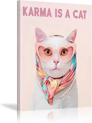 BFKDKG Taylor - Póster de pared en lienzo, arte de pared de Karma Is A Cat, póster de letras para dormitorio, decoración de pared de habitación