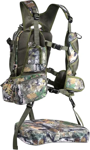 Miniatura 8 de UIIHUNT Chaleco de caza de pavos con asiento: Chaleco ligero para caza de pavos con cartuchera, accesorios ajustables para equipo de caza de pavos
