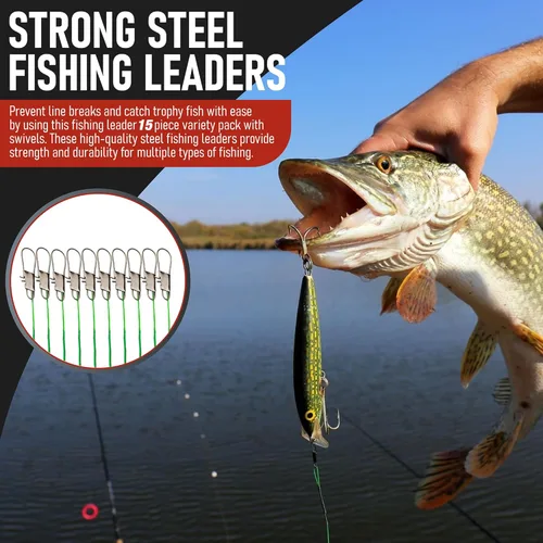 Miniatura 4 de Líderes de pesca con giros - Carpa - Lucio - Bagre - Muskie - Walleye - Bass - Caballa - Pargo