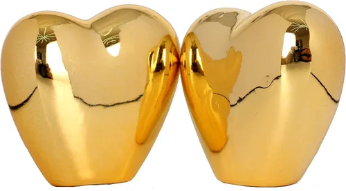Miniatura 5 de 2 piezas de estatuas de animales pequeños de oro, estatua de corazón, decoración de estilo moderno, figuras de animales de cerámica