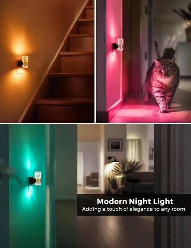 Miniatura 7 de Luces nocturnas que se enchufan a la pared, luz nocturna que cambia de color con enchufe giratorio, sensor de luz del atardecer al amanecer y brillo