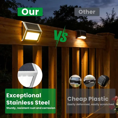 Miniatura 4 de JSOT - Luces solares de exteriores para terraza, impermeable, funciona con energía solar, luz led inalámbrica para pasarela, patio, escaleras