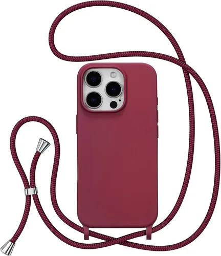Miniatura 52 de ZTOFERA Funda Crossbody para iPhone 15 Pro con Correa de Cordón Ajustable, Funda Suave de Silicona Líquida para iPhone 15 Pro 6.1 pulgadas - Rosa
