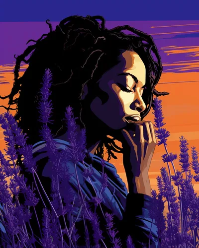 Miniatura 29 de Pintura por Números Afroamericana DIY Pintura Acrílica Kit de Pintura por Números para Niños Adultos Principiantes Chica Negra de Moda DIY Pintura