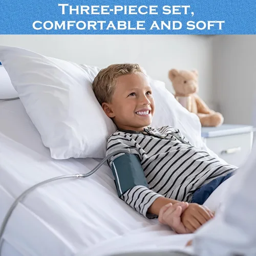 Miniatura 6 de Preboun Juego de 2 sábanas de hospital de 36 x 84 x 14 pulgadas con sábanas de hospital y fundas de almohada elásticas para el hogar, mesa de Blanco