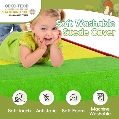 Miniatura 5 de TOLEAD Bloques grandes de escalada para bebés, 6 juguetes de escalada para niños pequeños, equipo de gimnasio de espuma suave de ultra alta Clásico