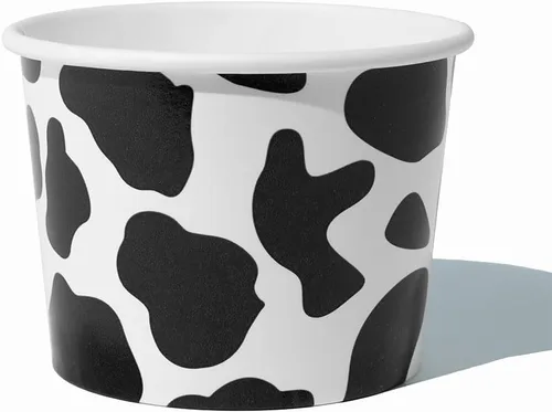 Miniatura 2 de UNIQ 16 oz 1000 Pack Cowbunga Cow Print Ice Cream Cups Disposable Leak Resistant Paper Dessert Cups for Frozen Yogurt, Gelato, Soup & Hot Foods