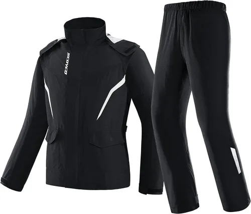 Scoyco Chaquetas impermeables para hombre, chaqueta impermeable ligera para exteriores con capucha