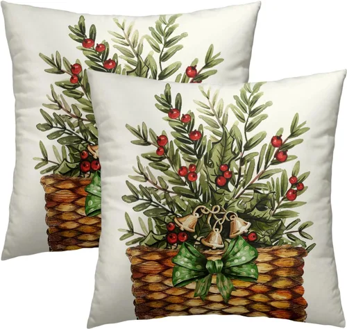 Miniatura 66 de Juego de 2 fundas de cojín decorativas con bandera americana y flores de amapola roja y azul, 16 x 16 pulgadas, fundas cuadradas para sofá, sillón