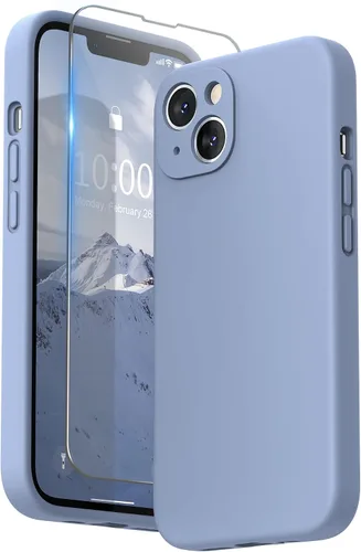 Miniatura 17 de SURPHY Funda compatible con iPhone 13 Mini con protector de pantalla, (protección de cámara y forro de microfibra suave), funda de silicona líquida
