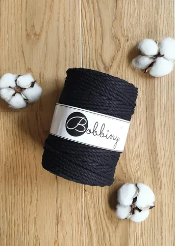 Miniatura 9 de Bobbiny Cordón de macramé XXL de 0.197 in y 3 capas (aguamarina), 108 yds/330 pies (100% algodón reciclado)