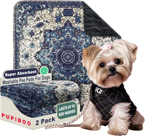 Miniatura 60 de PUPIBOO Almohadillas lavables para orina para perros y gatos - Almohadillas de entrenamiento para cachorros reutilizables súper absorbentes - 100%