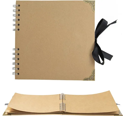 Miniatura 11 de LOYAL BOOK Álbum de recortes (8 x 8 pulgadas) Álbum de recortes 60 páginas, ideal para tus álbumes de recortes, álbumes de fotos familiares de boda