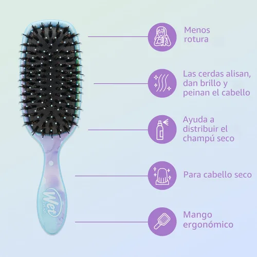 Miniatura 4 de Wet Brush - Cepillo de pelo realzador de brillo y desenredante, con cerdas ultra suaves, con aceite natural de argán, para cabello liso, mojado