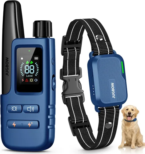 Miniatura 9 de Collar de choque para perro, collar de entrenamiento para perros de 4500 pies con control remoto, IPX8 impermeable, collar eléctrico para perro