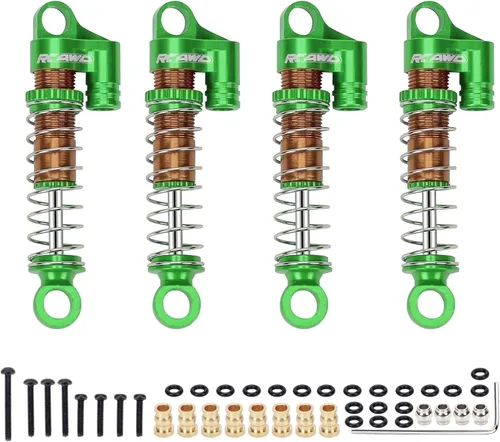 Miniatura 12 de RCAWD Actualizaciones para FMS FCX24 1/24 y 1/18 Crawlers Partes de Amortiguador de Choque, Amortiguadores de Choque Delanteros Traseros RC de Negro