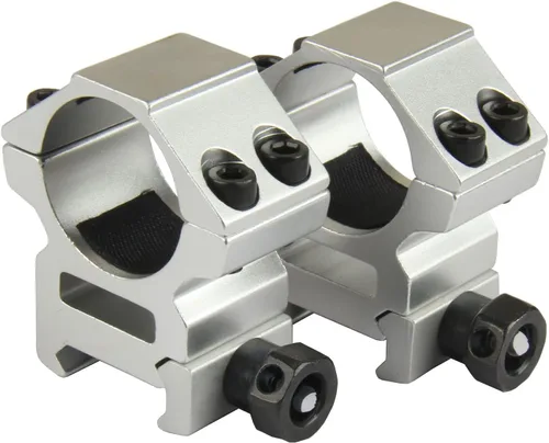 Miniatura 4 de TACFUN Silver A Pair 1.000 in / 1 pulgada de anillo de mira Picatinny Weaver Rail Mount