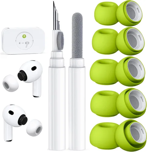 Miniatura 16 de 4 pares de puntas de repuesto para AirPods Pro 2ª/1ª generación con kit limpiador, orificio de reducción de ruido y pantalla protectora contra