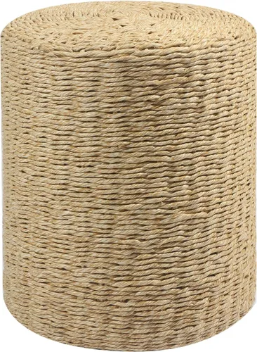 Wimarsbon Decor - Puf redondo otomano de cuerda de papel de una sola hebra, reposapiés, taburete de pie, para dormitorio, sala de estar, asiento de