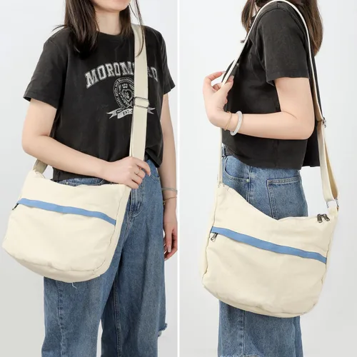 Miniatura 5 de WantGor Bolso cruzado de lona para mujeres y hombres, bolso grande de hombro, bolso de mano de trabajo, bolso casual