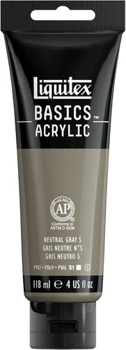 Miniatura 18 de Liquitex BASICS Pintura Acrílica, Botella de 400ml (13.5 oz), Blanco Titanio Titanio Blanco