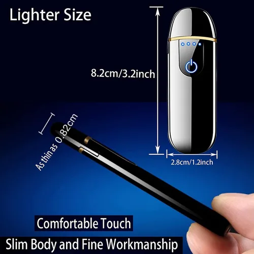 Miniatura 5 de Encendedor electrónico, encendedor inteligente recargable por USB, mini encendedor eléctrico de encendido táctil, resistente al viento, encendedor