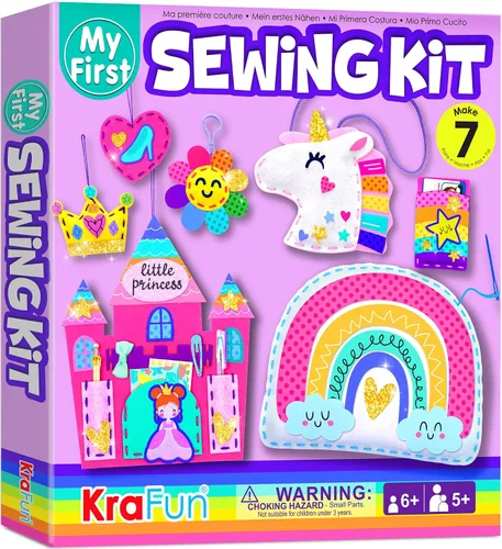 Miniatura 8 de KRAFUN Kit de costura de animales marinos de sirena para principiantes, kit de arte y manualidades, incluye 5 muñecas de felpa suave, instrucciones