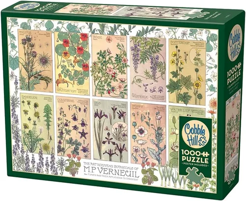 Miniatura 4 de Cobble Hill - Rompecabezas de 1000 piezas – Botanicals by Verneuil – Póster de muestra incluido