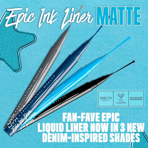 Miniatura 7 de NYX PROFESSIONAL MAKEUP Epic Ink Liner, delineador líquido impermeable, negro, fórmula vegana
