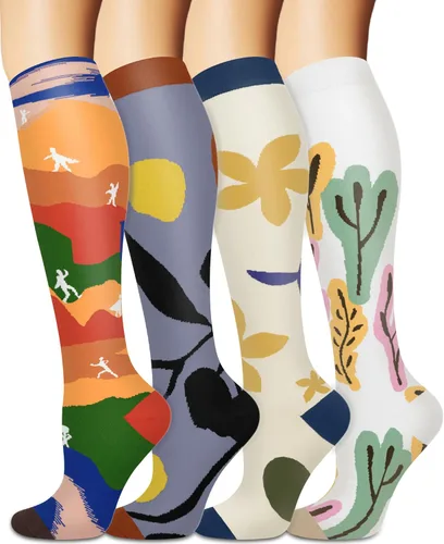 Miniatura 18 de Calcetines de compresión para mujeres y hombres circulación (3 pares) son el mejor apoyo para correr, atletismo, ciclismo, senderismo 01 Negro