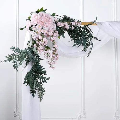 Miniatura 5 de Efavormart - Paneles de cortina de organza transparente blanca de 18 pies, cenefa para ventana, arco de boda, tela drapeada para mesa superior