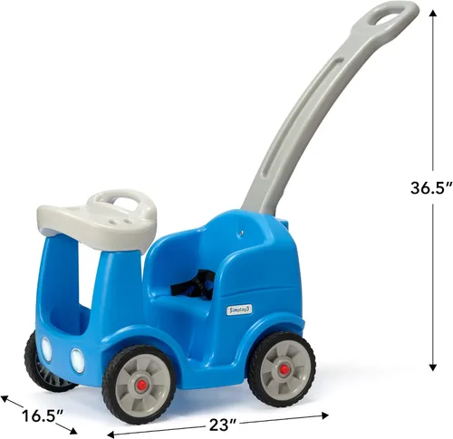 Miniatura 6 de Simplay3 Roll and Stroll - Auto de empuje silencioso para niños pequeños, con cinturón de seguridad, para niños de 1.5 a 4 años, azul