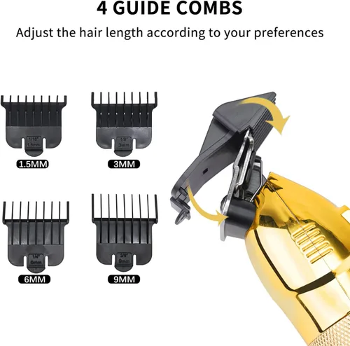 Miniatura 4 de DSP Recortadora de pelo para hombres con pantalla LED recargable para cortar el cabello (dorado)
