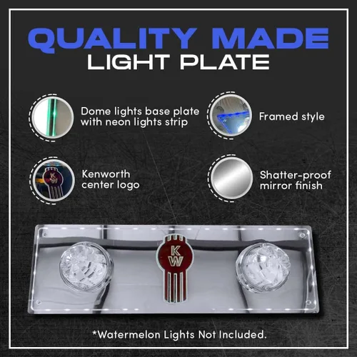 Miniatura 2 de Florida's Finest Customs compatible con luces de techo para dormitorio Kenworth (azul) Placa de luz de cúpula y acabado espejado Inserto
