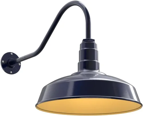 Miniatura 60 de Steel Lighting Co. Gardena - Luz de granero Montaje en pared al aire libre Cúpula de 16 pulgadas Cuello de cisne de 16 pulgadas Luz