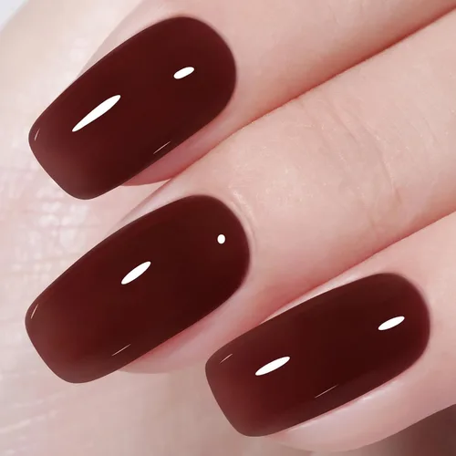 Miniatura 18 de AILLSA Esmalte de uñas de gel amarillo otoñal, esmalte de gel de hojas de otoño, esmalte de gel neutro translúcido nude de larga duración