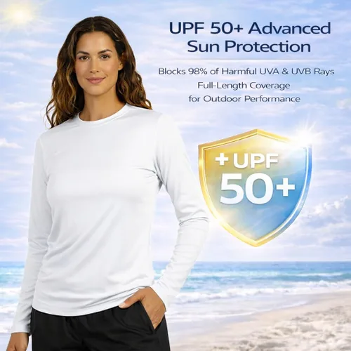 Miniatura 2 de INGEAR Women's Long Sleeve Sun Protection Swim Shirt UV Womens Sun Shirts Rash Guard Seafoam