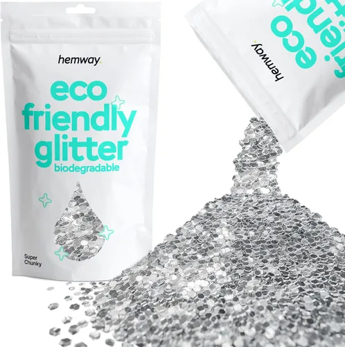 Miniatura 71 de Purpurina biodegradable, holográfica plateada, 3.5 onzas, respetuosa con el medio ambiente, extra gruesa, bioecológica, vegana para festivales