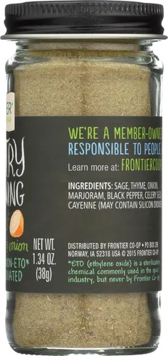 Miniatura 7 de Frontier Co-op Condimento para aves de corral sin sal, botella de 1.34 onzas, mezcla de salvia, tomillo y cebolla, perfecto para aves de corral