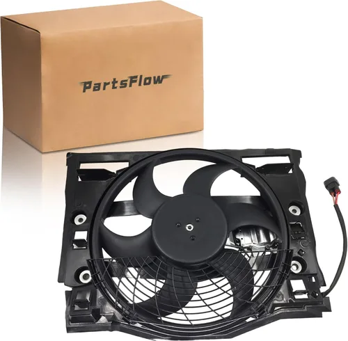 Ensamble de ventilador de refrigeración del radiador PartsFlow para BMW 325Ci/330Ci/320i/325i/325xi/330i/323Ci/323i/328Ci/328i 1999-2006 64546905076