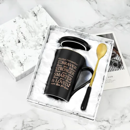 Miniatura 7 de YHRJWN Taza inspiradora – Always Remember You Are Braver Than You Believe, You Are Loved – Regalos para el cáncer para mujeres y hombres, regalos