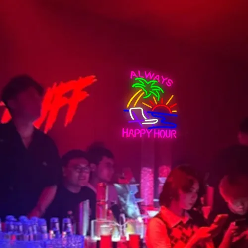 Miniatura 9 de Rompecabezas de 40 piezas de letrero de luz de neón Happy Hour, luz LED para cueva de hombres, letreros de pared para el hogar, regalos