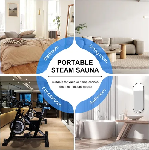 Miniatura 7 de Tienda de campaña portátil para sauna de vapor para 2 personas, terapia de cuerpo completo de gran tamaño, spa en casa, tienda de campaña de saunas