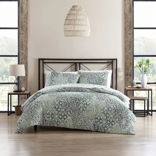 Stone Cottage - Juego de funda de edredón tamaño Queen, ropa de cama de algodón con fundas a juego, decoración del hogar para todas las estaciones