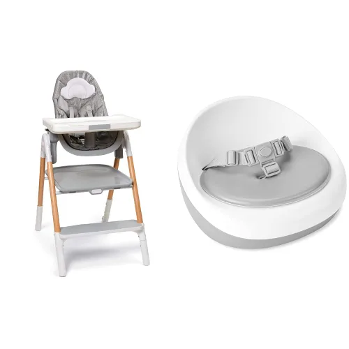 Skip Hop Esenciales para la hora de la comida del bebé con silla alta de sentar a caminar y elevador Set de regalo Sit-to-Step