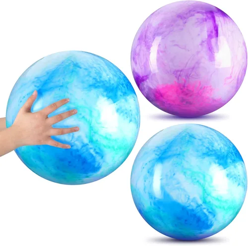 Miniatura 10 de Deekin 2 Pcs 15 Pulgadas 18 Pulgadas Bolas Rebotantes Marmolizadas Grandes Inflables de Goma Sensorial para Patio de Recreo al Aire Libre con Agua