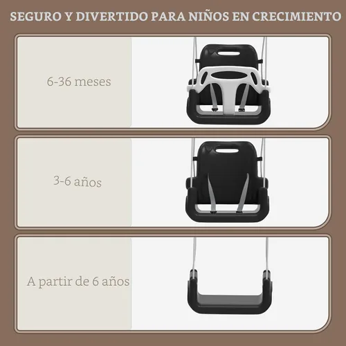 Miniatura 3 de Columpio para niños pequeños con cojín suave, columpio para bebés plegable para interiores y exteriores, fácil de instalar y almacenar para jugar