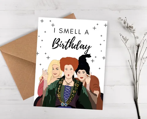 BALOR Tarjeta de cumpleaños de Halloween, tarjeta para ella, tarjeta de felicitación, tarjeta de cumpleaños, divertida tarjeta de cumpleaños para