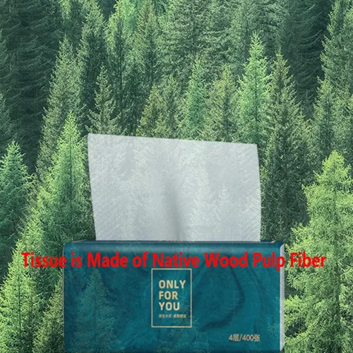 Miniatura 5 de Paquete de 8 pañuelos faciales desechables, papel higiénico, material de fibra de pulpa de madera nativa, servilleta facial suave, papel facial